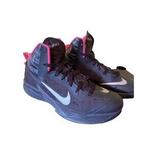 Nike Hyperfuse Basketball Sneakers 8.5 Black & Pink Mens Athletic Shoes Lightwei